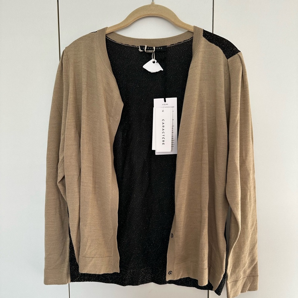Caractère Sparkling Gold and Black Cardigan NWT